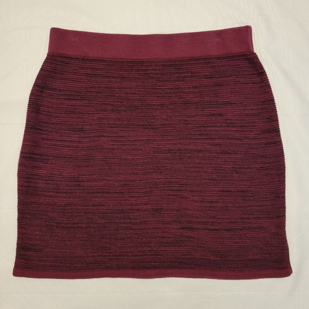 Knit Mini Burgundy Skirt Size PL - Picture 1 of 10